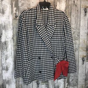 kono women blazer 9/10 black white checkered Vintage